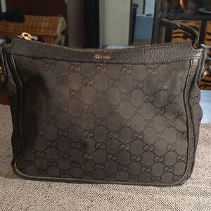 Gucci Black Monogram Shoulder Bag